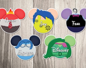 Disney Cruise Ship Door Magnets - Inside Out Character Collection - Cruise Inspired Character Magnets - Joy Sadness Anger Fear Disgust