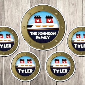 Disney Cruise Ship Family Magnet Bundle Set -  Personalized Porthole Family Magnet Set