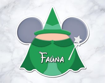 Fauna Inspired Disney Cruise Door Magnet - Personalized Mickey Ear Magnet - Sleeping Beauty Cruise Decor