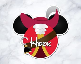 Captain Hook Inspired Disney Cruise Door Magnet - Personalized Mickey Ear Magnet - Peter Pan Cruise Decor