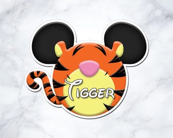 Personalized Tigger Cruise Door Magnet, Winnie the Pooh Custom Name Mouse Ear Decor
