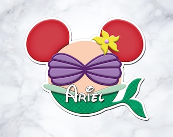 Personalized Ariel Cruise Door Magnet, Little Mermaid Custom Name Mouse Ear Stateroom Decor