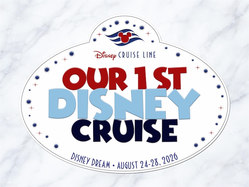The image is a promotional graphic for a Disney cruise line, featuring the text "Disney Cruise" in large letters and the date "Disney Dream - AUGUST 24-28, 2020" at the bottom.