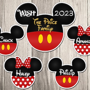 Personalized Mickey and Minnie Family Cruise Ship Family Magnet Set- Mickey and Minnie Disney Cruise Door Magnet Set