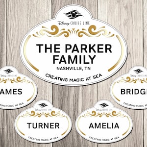 Disney Cruise Ship Name Tag Family Magnet Bundle Set -  Personalized Family Cruise Ship Name Tag Family Magnet Set