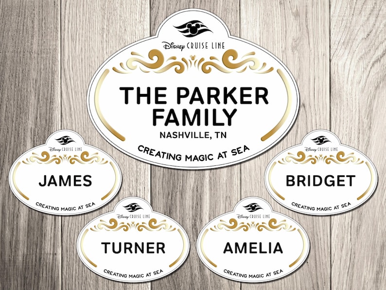 Disney Cruise Ship Name Tag Family Magnet Bundle Set - Personalized Family Cruise Ship Name Tag Family Magnet Set Bild 1