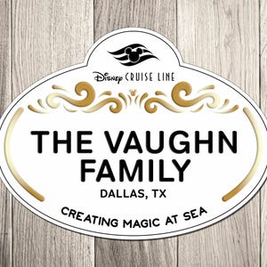 Disney Cruise Ship Name Tag Family Magnet Bundle Set - Personalized Family Cruise Ship Name Tag Family Magnet Set Bild 3