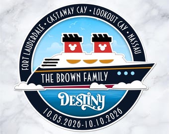 Personalized Disney Cruise Ship Magnet - Custom Ports of Call - Inspired by Disney Cruise Ships