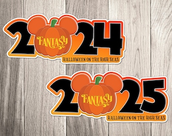 Disney Cruise Line Ship Year Halloween Magnet for 2024 and 2025 - Disney Cruise Door Magnet - Halloween on the High Seas