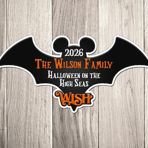 Halloween Cruise Door Magnet: Mickey Bat, Personalized Decoration