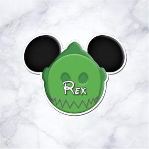 Personalized Rex Cruise Door Magnet, Toy Story Custom Name Mouse Ear Decor