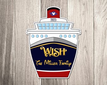Disney Cruise Ship Family Magnet -  Personalized Family Cruise Ship Family Magnet - Disney Wish Disney Fantasy Disney Wonder Disney Dream