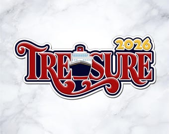 Disney Treasure, Cruise Door Magnet - Stateroom Magnet Decor - Choose Your Year