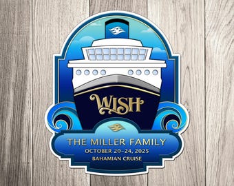 Disney Cruise Ship Family Magnet -  Personalized Family Cruise Ship Family Magnet - Disney Treasure Wish Fantasy Wonder Dream Destiny