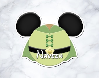 Prince Naveen Inspired Disney Cruise Door Magnet - Personalized Mickey Ear Magnet - Princess and the Frog Cruise Decor