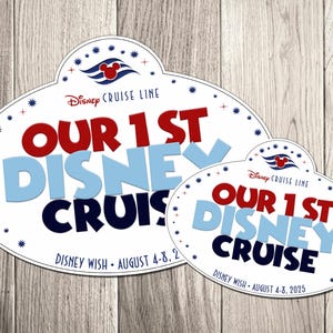 Our 1st Disney Cruise Ship Name Tag Family Magnet - Personalized Disney Inspired Name Tag 1st Cruise Magnet for Cruise Ship Magnet