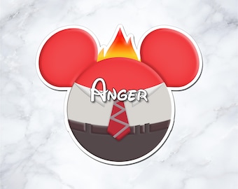 Anger Inspired Disney Cruise Door Magnet - Personalized Mickey Ear Magnet - Inside Out Cruise Decor