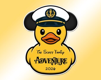 Disney Cruise Rubber Duck Captain Magnet - Family Cruise Keepsake