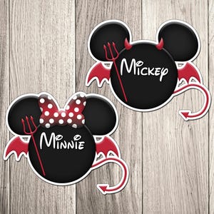 Halloween Disney Cruise Door Magnets - Devil Mickey and Minnie - Halloween Cruise