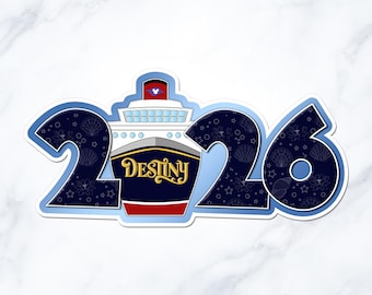 Disney Cruise Ship Year Magnet – 2026 - Personalized Cabin Door Decor