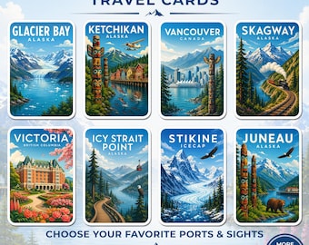 ALL Disney Cruise Port Travel Cards – Magnet Set or Singles – Choose Any Ports from Europe, Caribbean & More – Custom Cruise Door Magnets