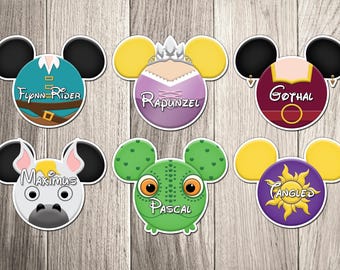 Disney Cruise Ship Door Magnets - Tangled Character Collection - Cruise Inspired Character Magnets - Rapunzel Flynn Rider Mother Gothel