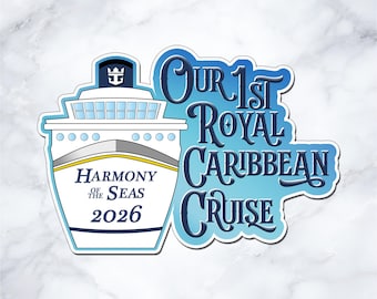 Personalized First Royal Caribbean Cruise Magnet, Family Stateroom Door Decoration, Ship & Dates