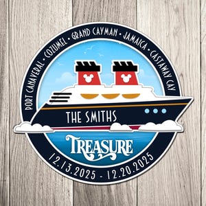 Personalized Disney Cruise Ship Magnet - Custom Ports of Call - Inspired by Disney Cruise Ships