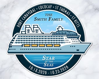 Personalized Royal Caribbean Cruise Magnet: Custom Family Vacation Keepsake