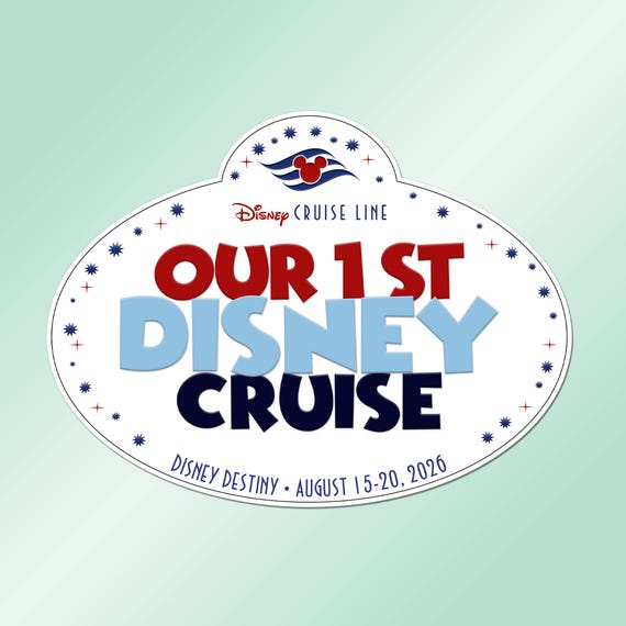Our 1st Disney Cruise Ship Name Tag Family Magnet - Personalized Disney Inspired Name Tag 1st Cruise Magnet for Cruise Ship Magnet