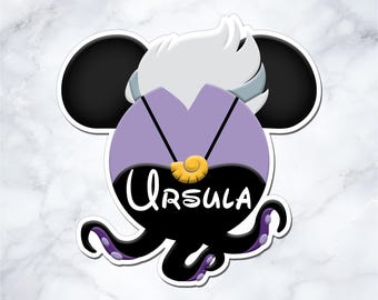 Ursula Inspired Disney Cruise Door Magnet - Personalized Mickey Ear Magnet - Little Mermaid Cruise Decor