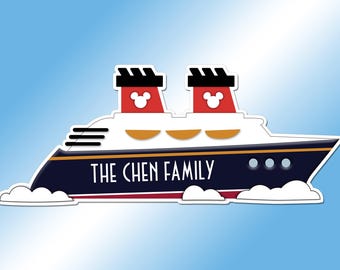 Disney Cruise Ship Family Magnet - Personalized Cruise Magnet - Disney Cruise Ships