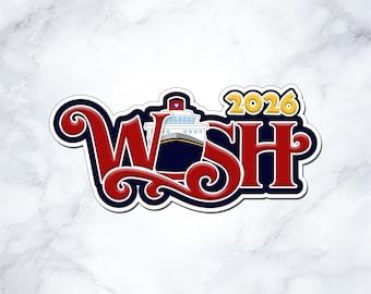 Disney Wish Cruise Year Magnet, Ship Name Stateroom Door Decoration, Choose Your Year