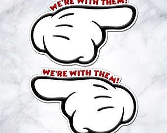 Disney Cruise Door Magnet Set - We're/I'm With Them - 2 Piece Magnet Set - Disney Cruise Line