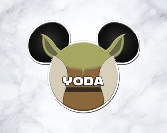 Yoda Inspired Disney Cruise Door Magnet - Personalized Mickey Ear Magnet - Star Wars Cruise Decor