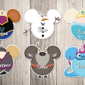 Disney Cruise Ship Door Magnets - Frozen Character Collection - Cruise Inspired Character Magnets - Anna Elsa Olaf Sven Kristoff Bruni