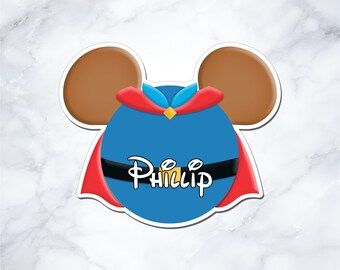 Prince Phillip Inspired Disney Cruise Door Magnet - Personalized Mickey Ear Magnet - Sleeping Beauty Cruise Decor