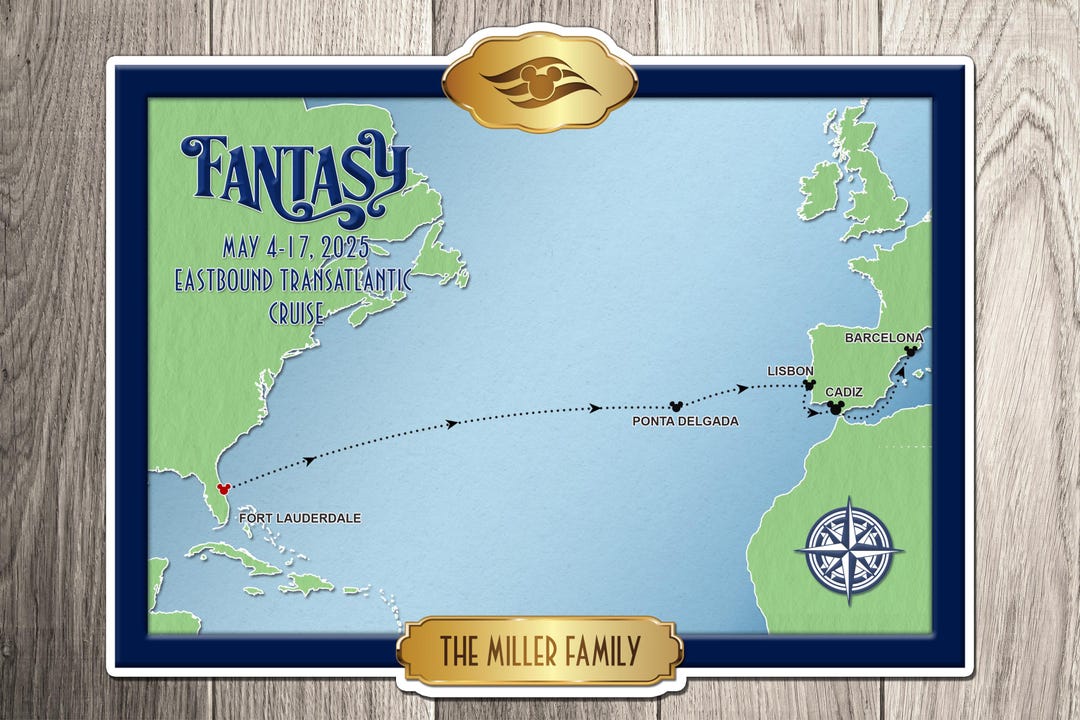 Disney Fantasy Cruise Magnet - Eastbound Transatlantic Cruise
