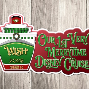 Disney Cruise Ship Family Magnet - 1st Very Merrytime - Disney Merrytime Magnet - Holiday Magnet for Disney Cruise Ship - Disney Ships