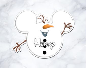Olaf Inspired Disney Cruise Door Magnet - Personalized Mickey Ear Magnet - Frozen Cruise Decor