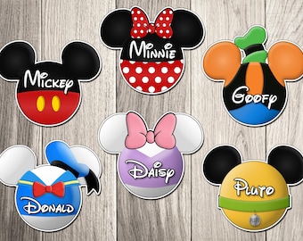 Disney Cruise Ship Door Magnets - Fab 6 - Mickey, Minnie, Goofy, Donald, Daisy, Pluto - Disney Cruise Inspired Character Magnets