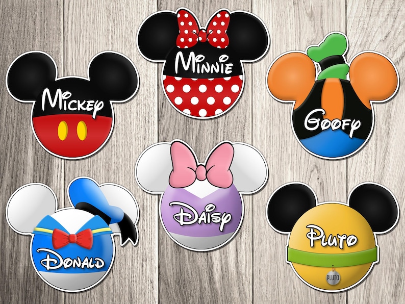 Disney Cruise Ship Door Magnets - Fab 6 - Mickey, Minnie, Goofy, Donald, Daisy, Pluto - Disney Cruise Inspired Character Magnets zdjęcie 1