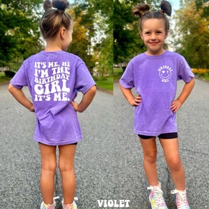 Kid&#39;s Comfort Colors Shirt, Birthday Girl Shirt, It&#39;s Me Hi I&#39;m The Birthday Girl, Girl Birthday Shirt, Retro Birthday Shirt, Toddler Girl