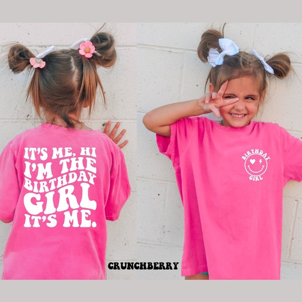 Kid's Comfort Colors Shirt, Birthday Girl Shirt, It's Me Hi I'm The Birthday Girl, Girl Birthday Shirt, Retro Birthday Shirt, Toddler Girl