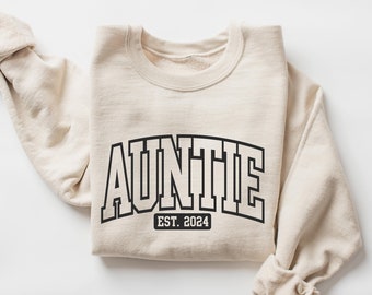 Auntie Sweatshirt, Auntie Crewneck, Aunt Sweatshirt, Aunt Crewneck, Aunt Shirt, New Aunt Shirt, New Aunt Gift, Retro Auntie, Women's Sweater