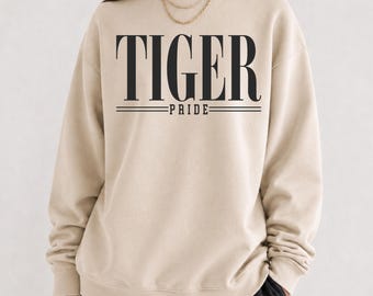 Tigers Sweatshirt, Tiger Pride, School Mascot Sweatshirt, Tigers School Shirt, Teacher Sweatshirt, Go Tigers, Tigers Football Shirt, Varsity