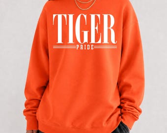 Tigers Sweatshirt, Tiger Pride, School Mascot Sweatshirt, Tigers School Shirt, Teacher Sweatshirt, Go Tigers, Tigers Football Shirt, Varsity
