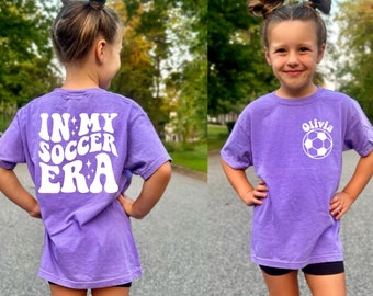 Kid's Comfort Colors Shirt, In My Soccer Era Shirt, Soccer Shirt, Girl's Soccer Shirt, Soccer Team Shirt, Youth Soccer Shirt, Soccer Gift