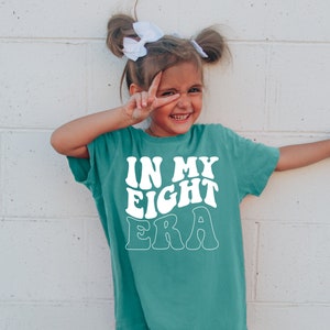 Kid's Comfort Colors Shirt, 8th Birthday Shirt, 8th Birthday Girl, In My Eight Era, Eight Shirt, Birthday Girl Shirt, Retro Birthday Shirt