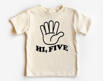 Hi Five Shirt, 5th Birthday Shirt, 5th Birthday Boy, 5th Birthday Outfit, Five Hand, 5 Hand, Fifth Birthday Shirt, Boy Birthday Outfit